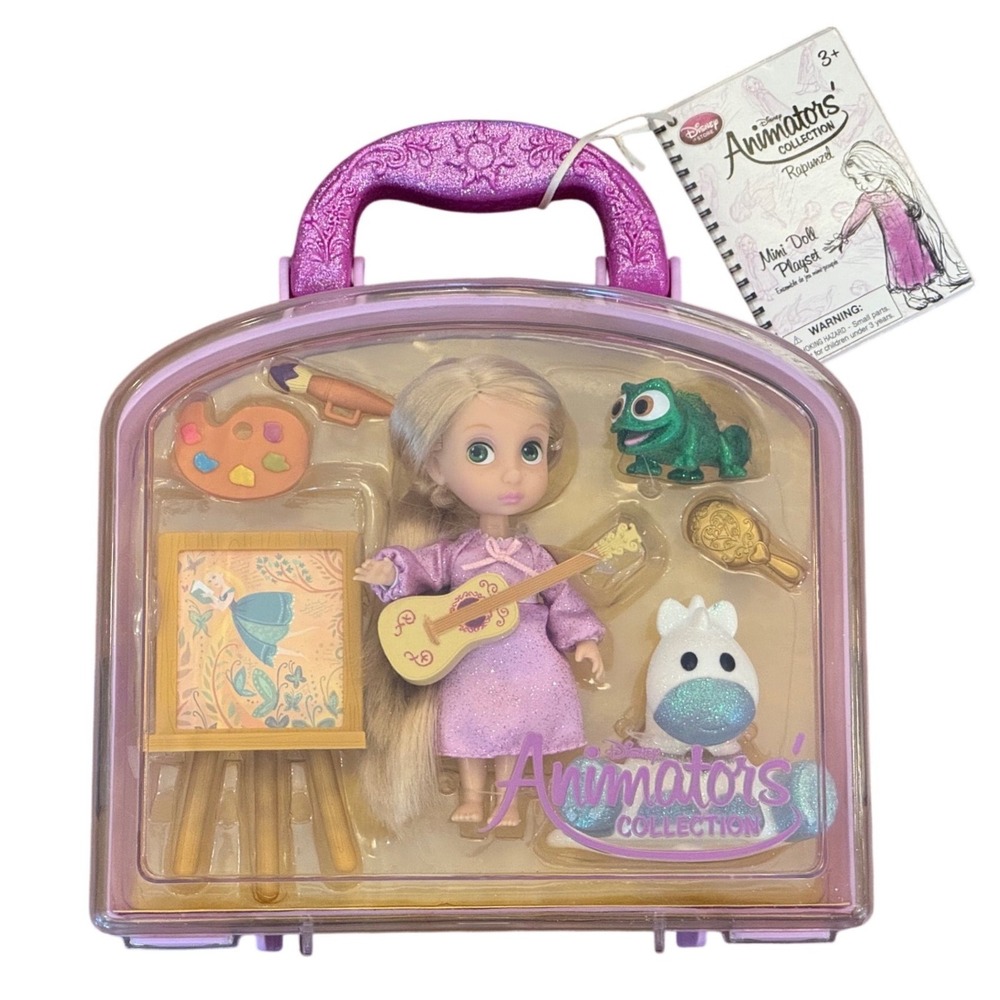 Disney Store Animators Collection Rapunzel Mini Doll Playset Tangled Pascal New